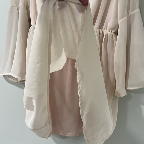 Paper Crane Sheer Lined Bell Sleeve Tunic Dress Xl - Picture 7 of 10